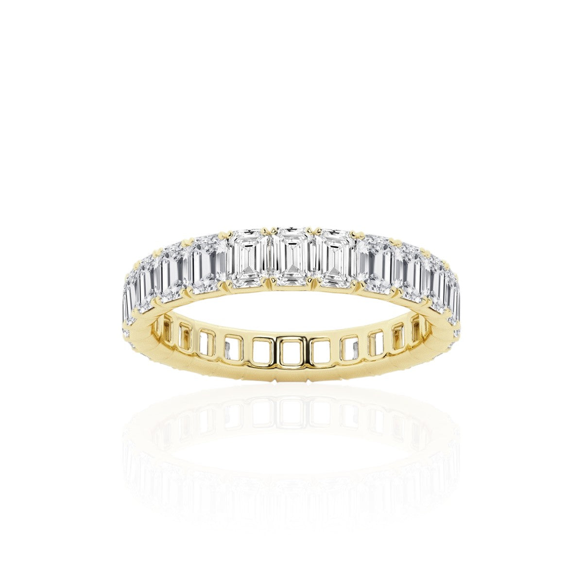 Emerald Eternity Band in 14k Yellow Gold