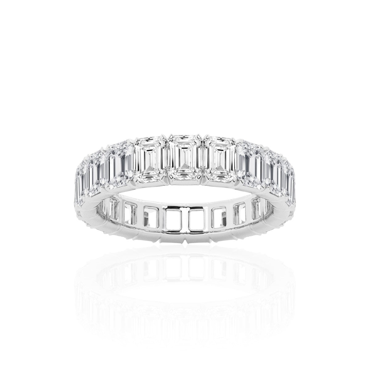 Emerald Eternity Band in 14k White Gold
