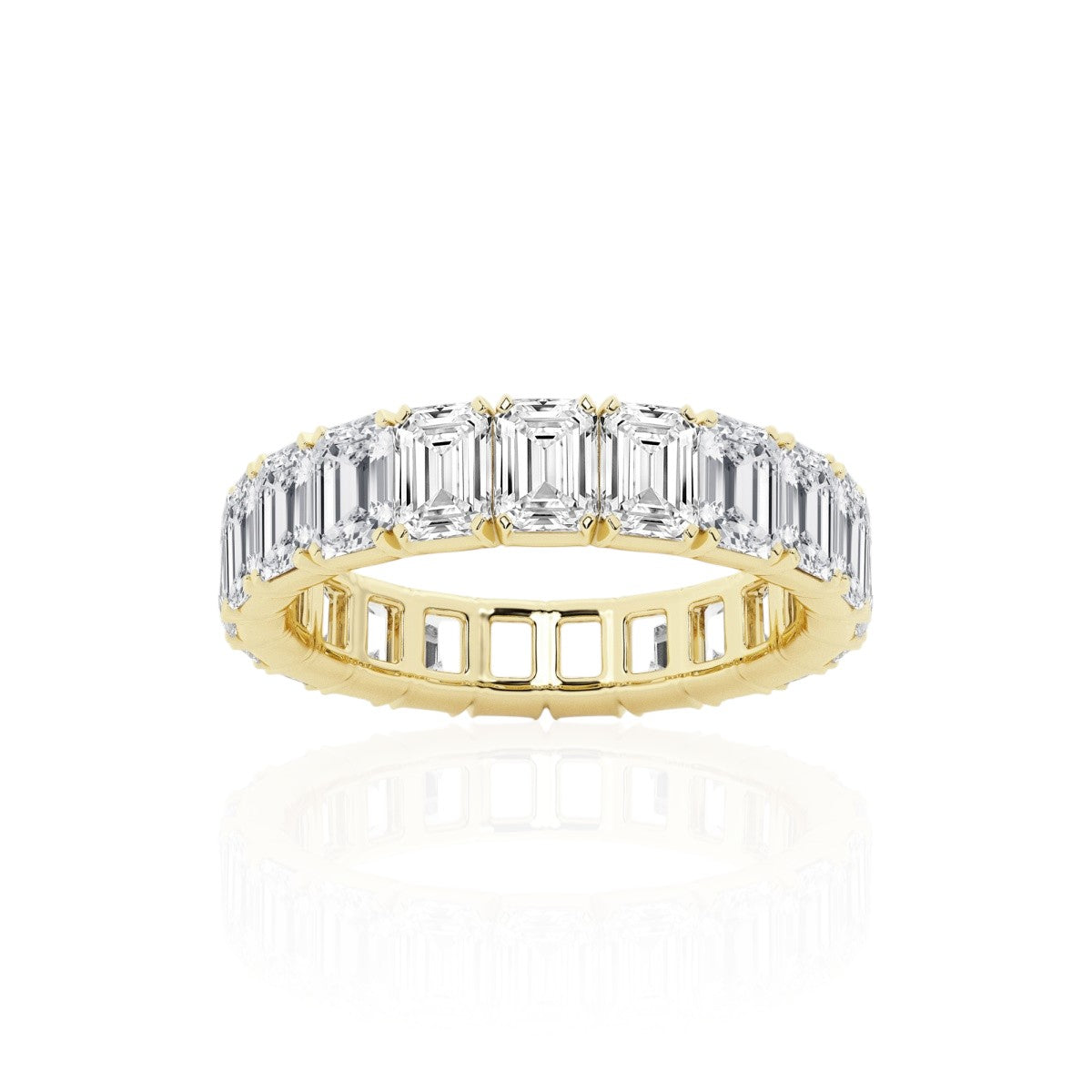 Emerald Eternity Band in 14k Yellow Gold