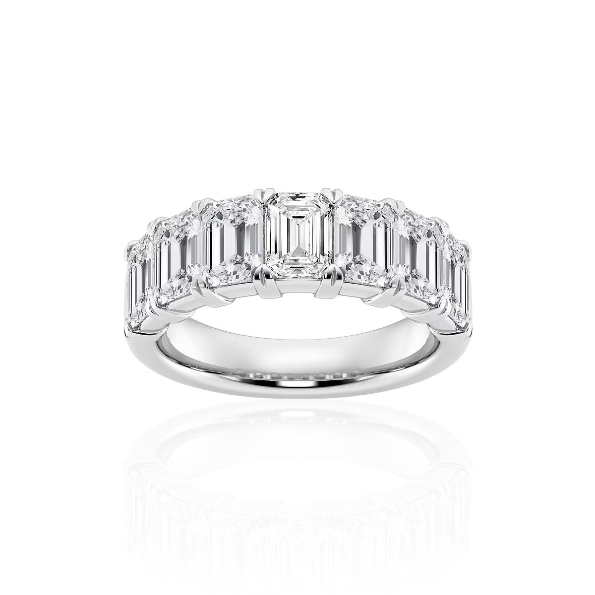 Seven-Stone Emerald Half Eternity Band (TCW: 4.45)