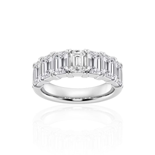 Seven-Stone Emerald Half Eternity Band (TCW: 4.45)