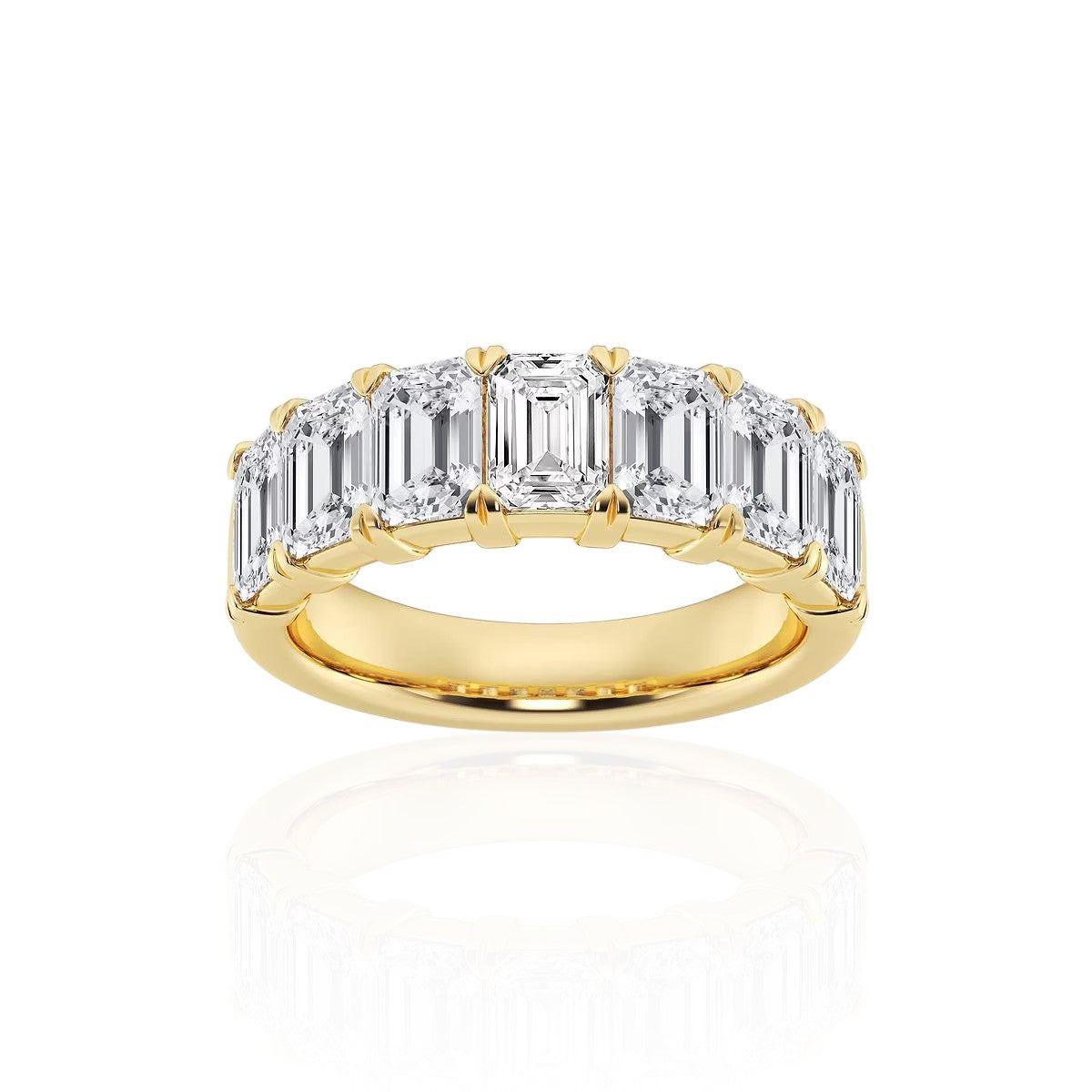 Seven-Stone Emerald Half Eternity Band (TCW: 4.45)
