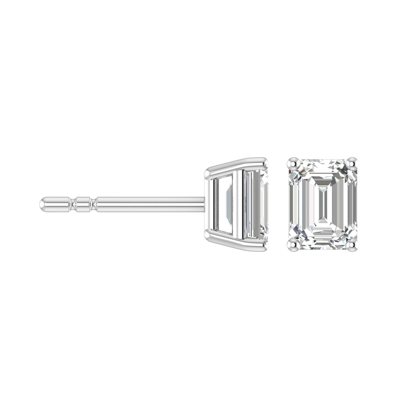 Emerald Solitaire Studs
