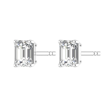 Emerald Solitaire Studs