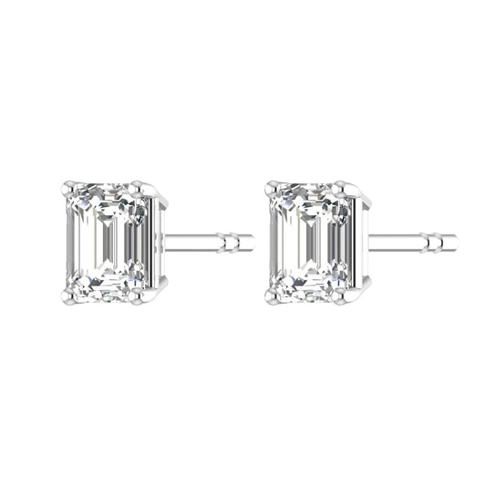 Emerald Solitaire Studs