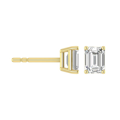 Emerald Solitaire Studs