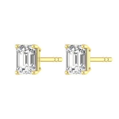 Emerald Solitaire Studs