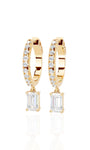 Tear Drop Emerald Hoop Earrings