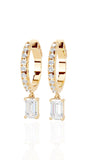 Tear Drop Emerald Hoop Earrings