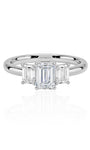 Three Stone Emerald Ring in 14k White Gold (TCW: 1.56)