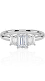 Three Stone Emerald Ring in 14k White Gold (TCW: 1.56)
