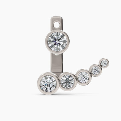 Emma Bezel Curve Round Brilliant Diamond Earrings