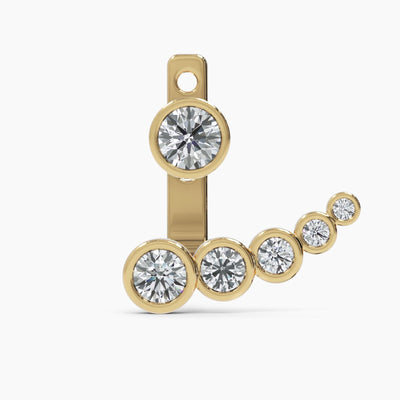Emma Bezel Curve Round Brilliant Diamond Earrings