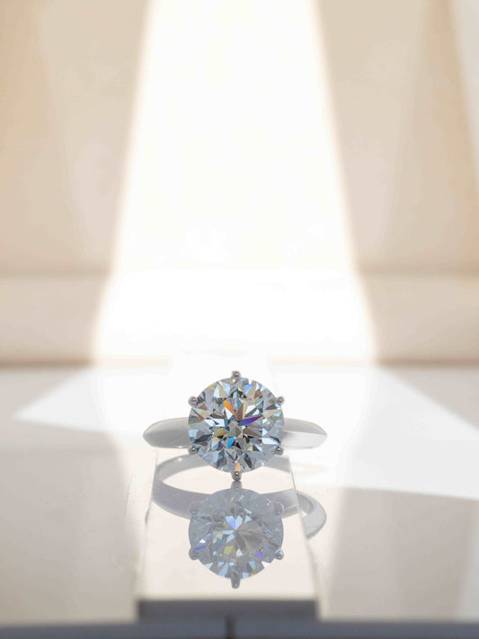 Six Prong Round Brilliant Diamond Engagement Ring