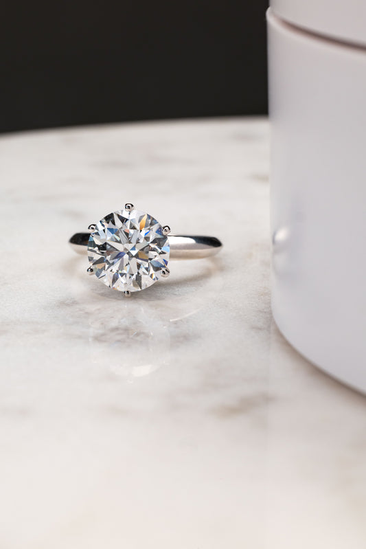 Six Prong Round Brilliant Diamond Engagement Ring