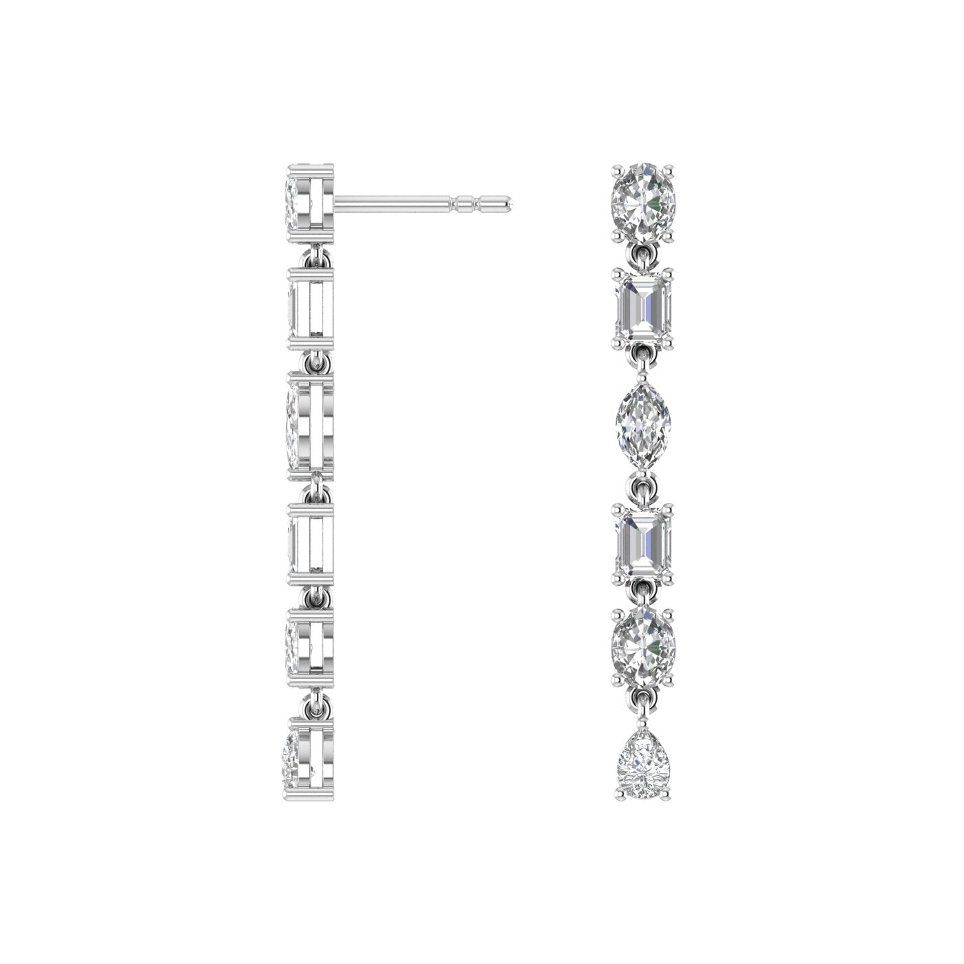 Fira Multi Shape Diamond Earrings