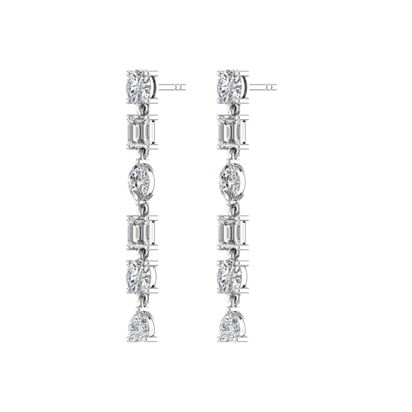 Fira Multi Shape Diamond Earrings