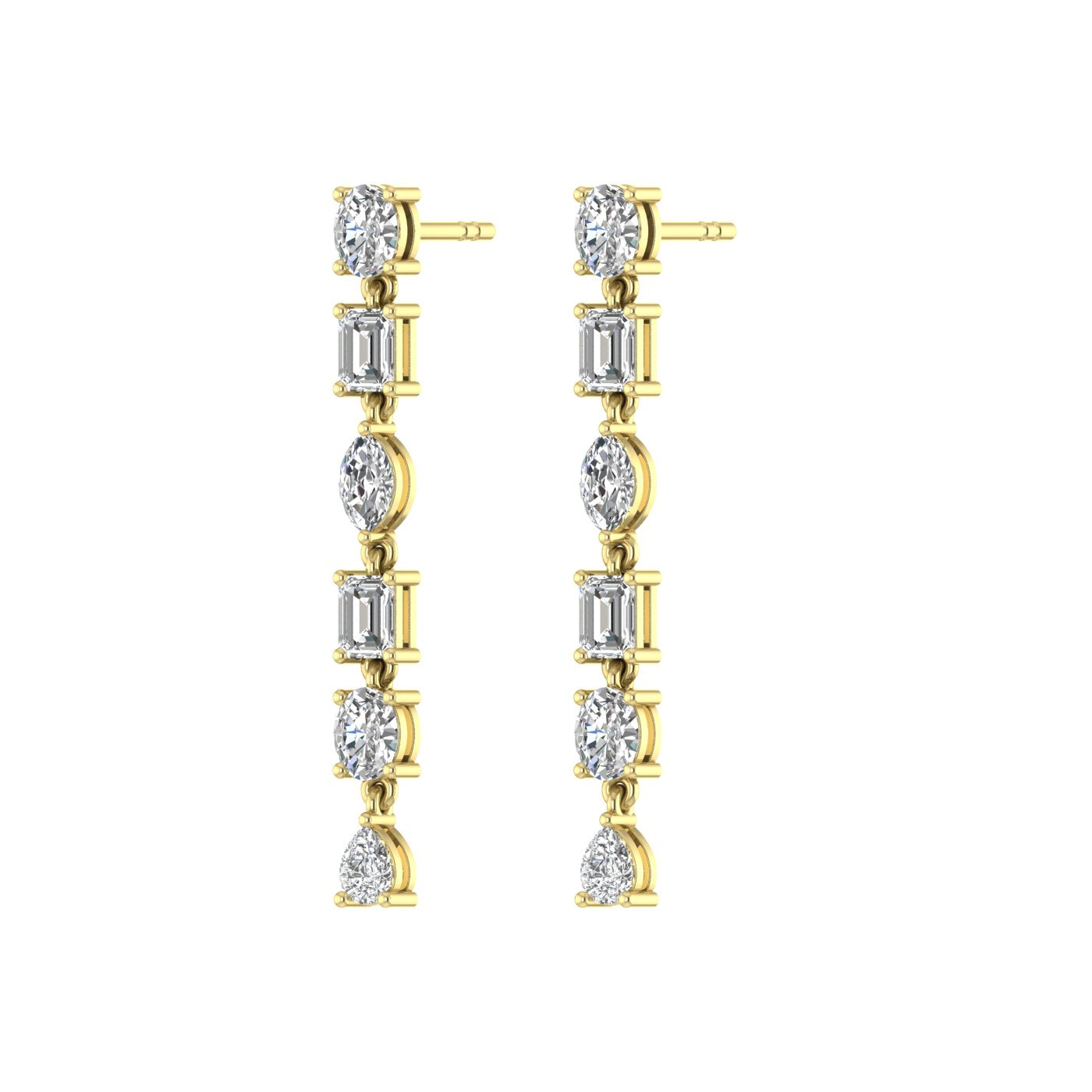 Fira Multi Shape Diamond Earrings