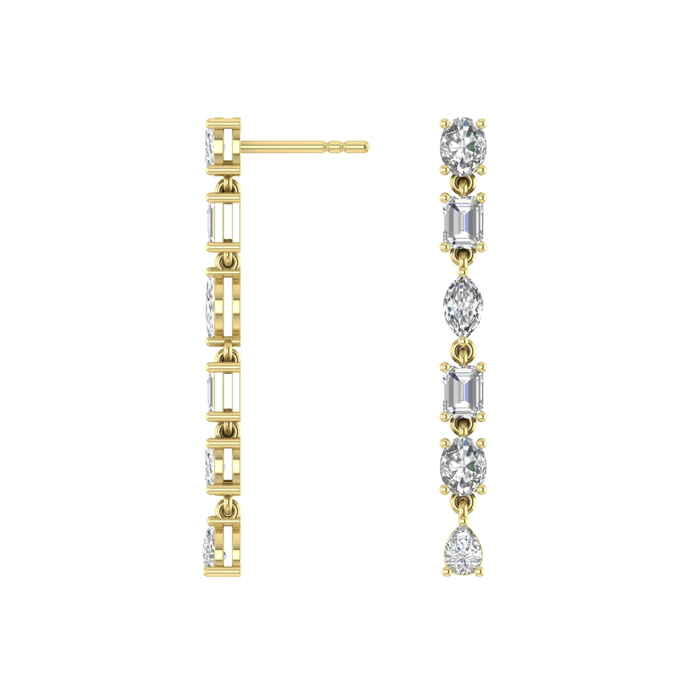 Fira Multi Shape Diamond Earrings
