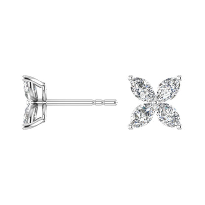 Fleur Marquise Diamond Earrings (TCW: 1.97)