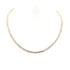 Gold necklace with small diamonds on a white background