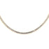 Gold necklace with diamonds on a white background