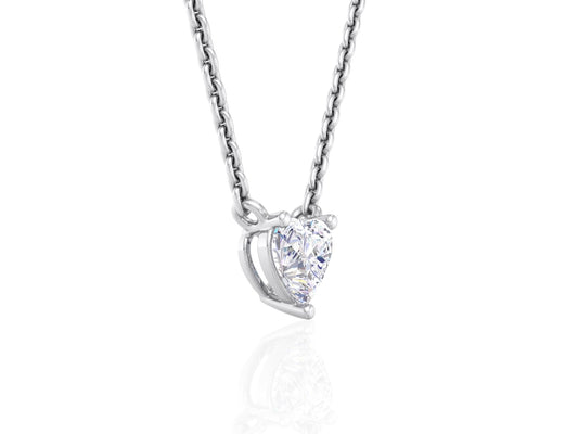 Solitaire Diamond Heart Pendant