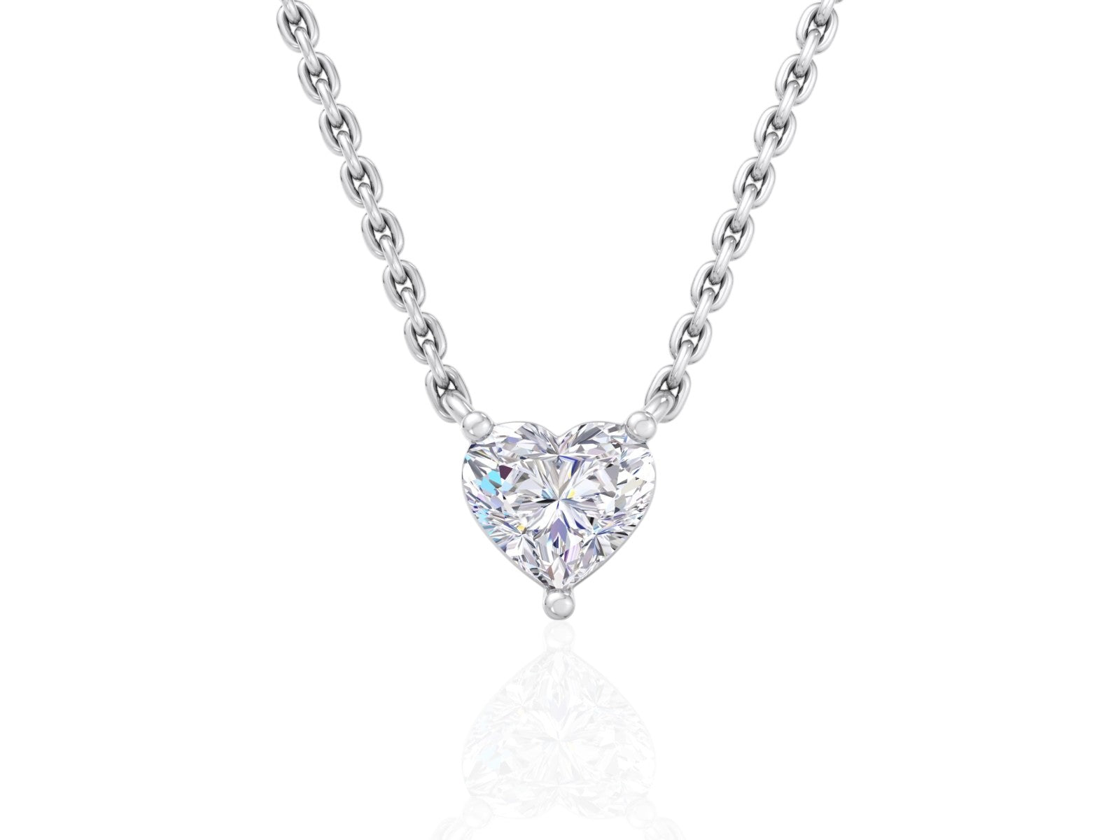 Solitaire Diamond Heart Pendant
