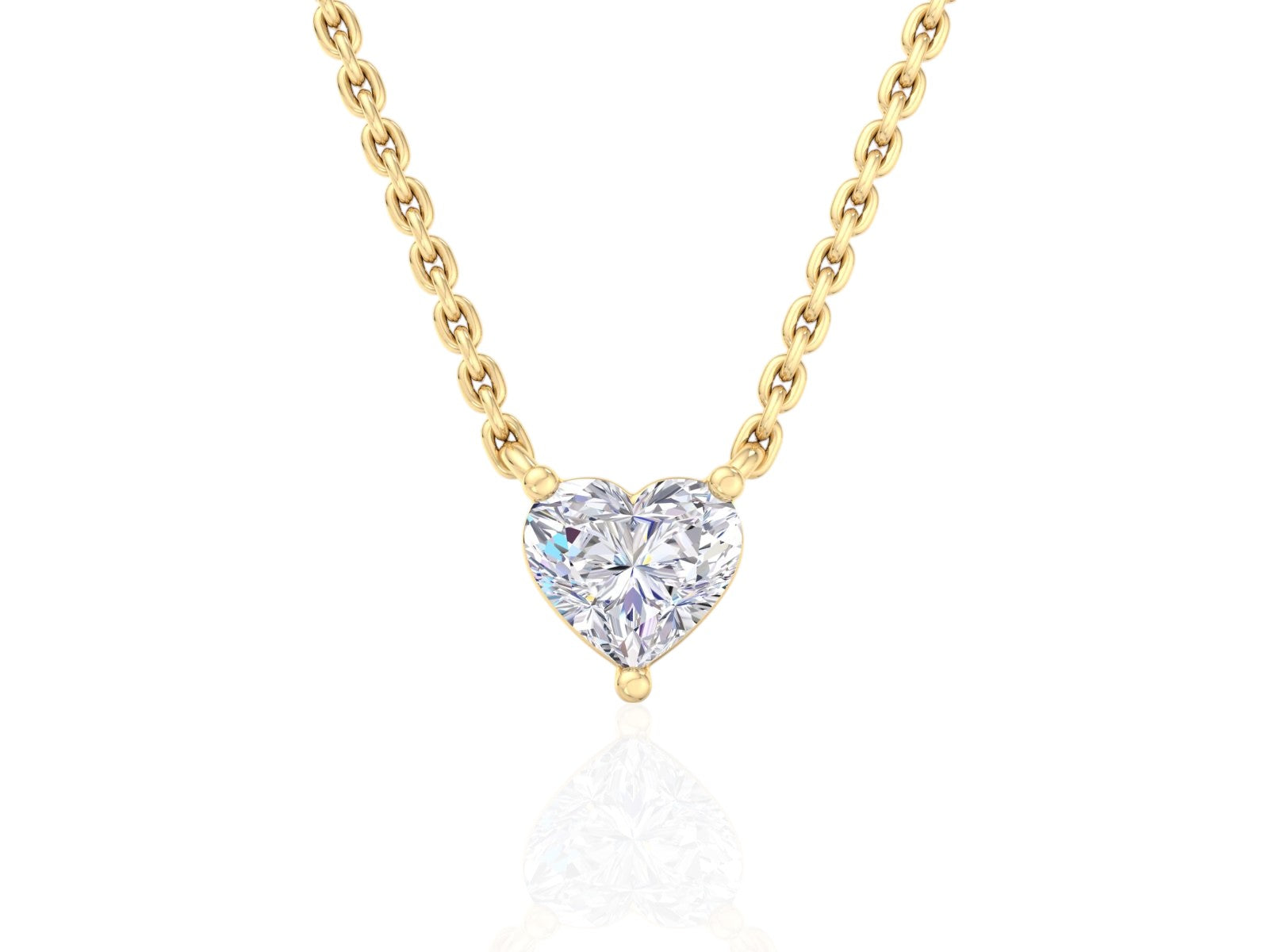 Solitaire Diamond Heart Pendant