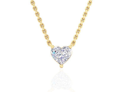 Solitaire Diamond Heart Pendant
