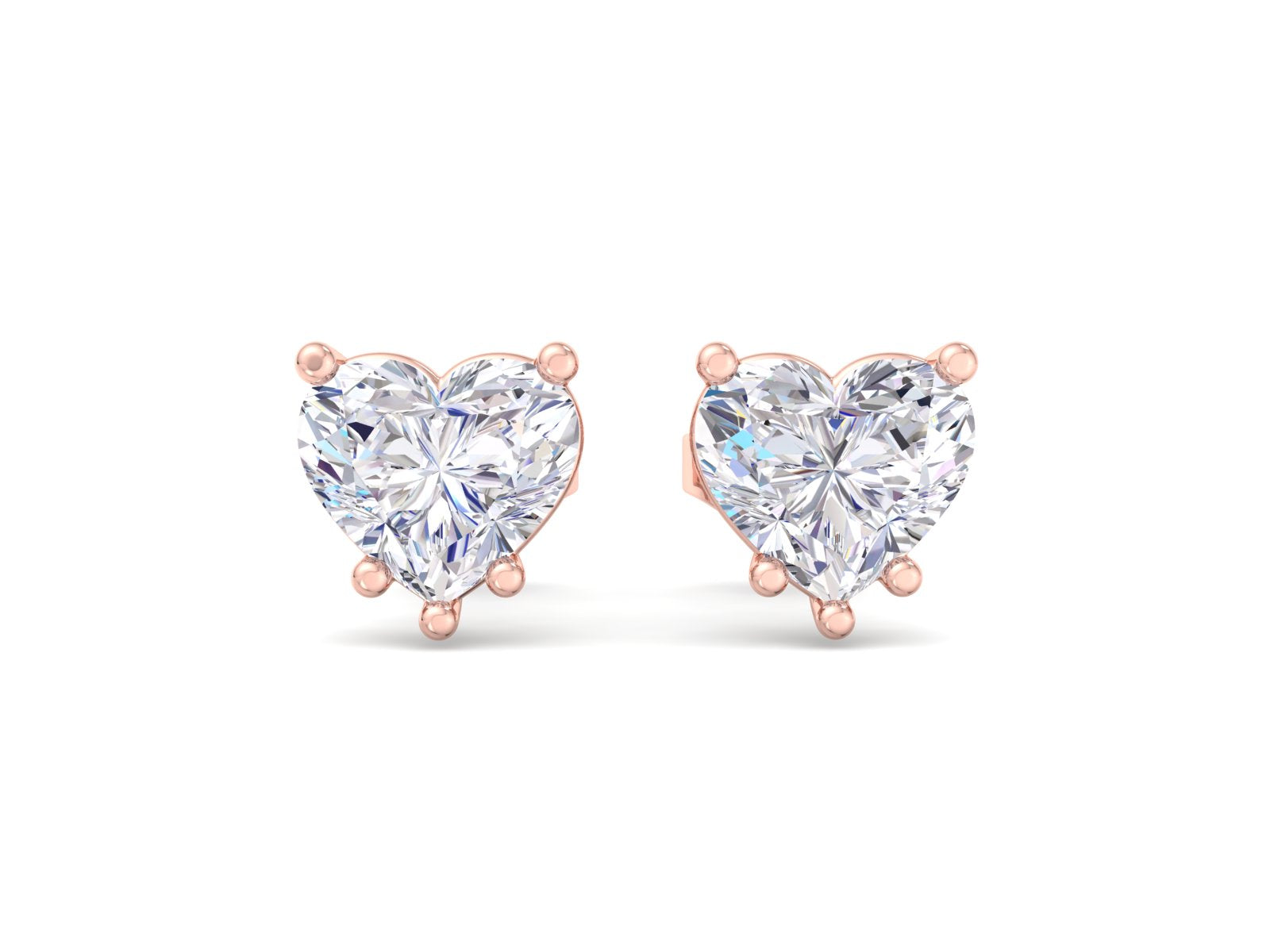 Diamond Heart Studs