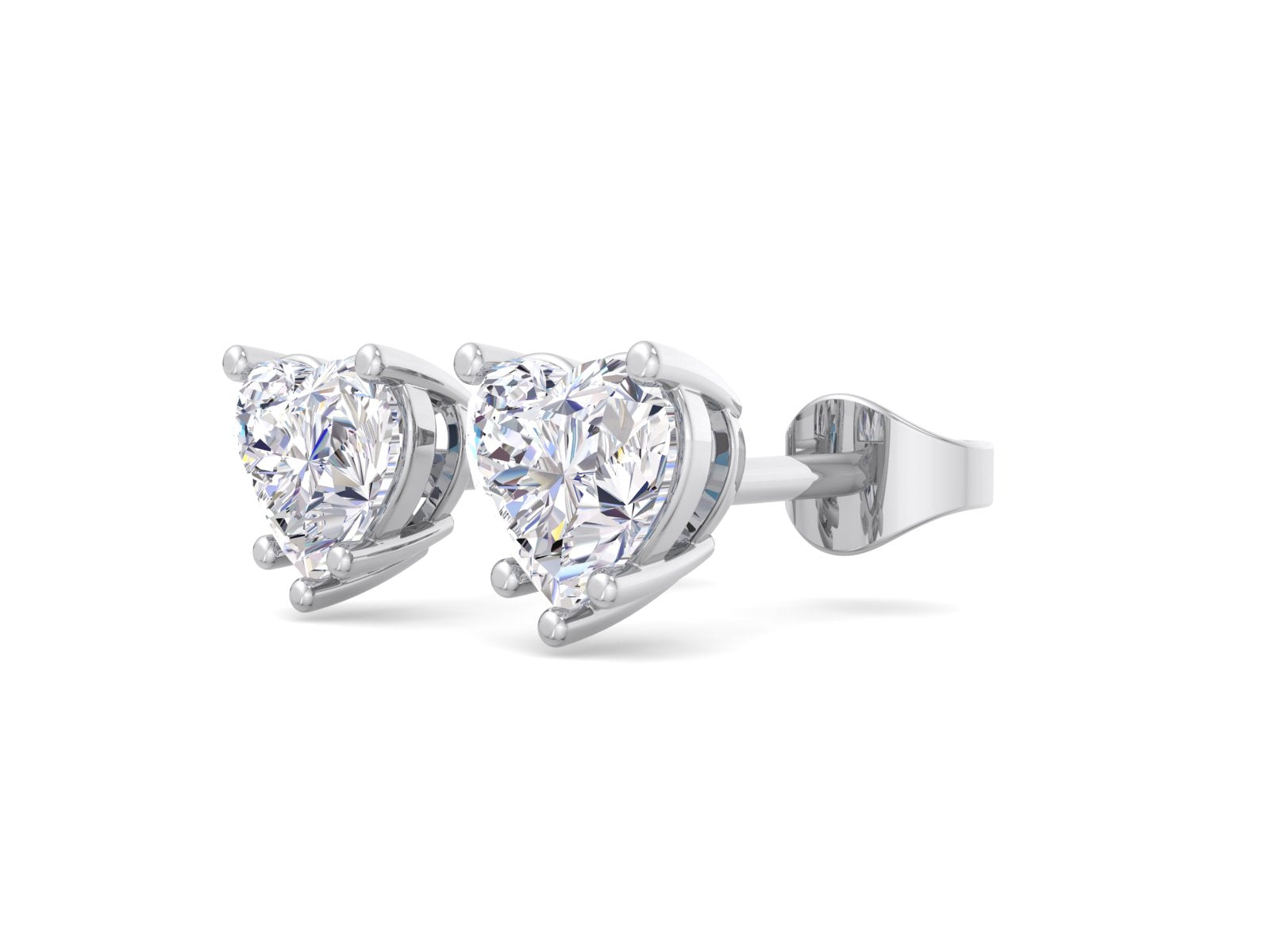 Diamond Heart Studs