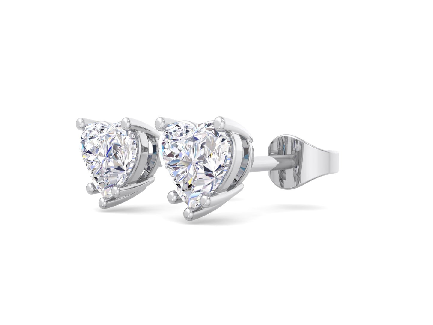 Diamond Heart Studs