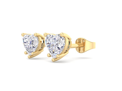 Diamond Heart Studs