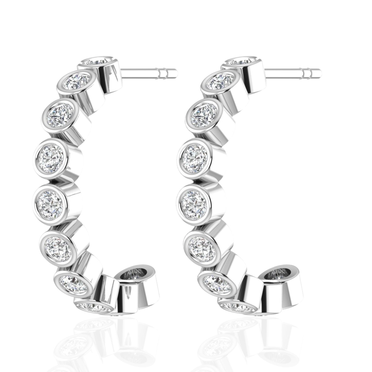 Hydra Arc Bezel Hoop Diamond Earrings