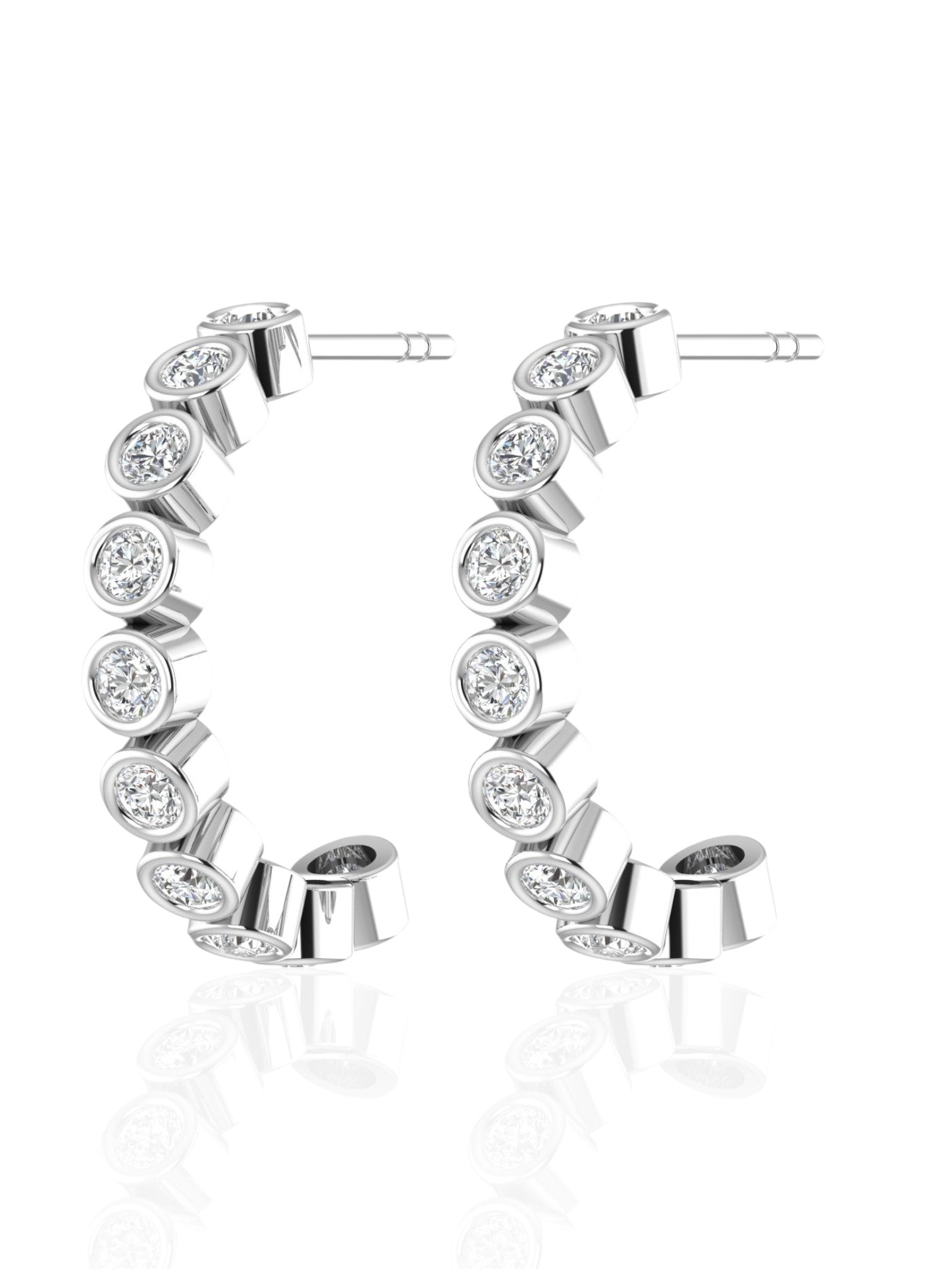 Hydra Arc Bezel Hoop Diamond Earrings