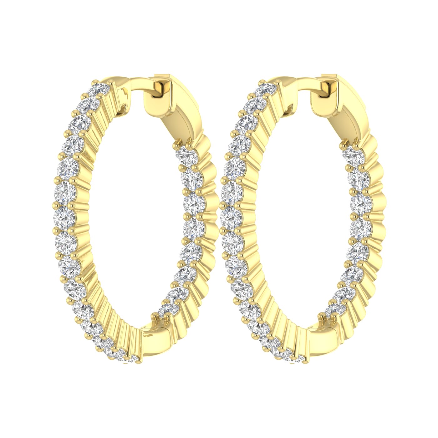 Chelsea Round Brilliant Diamond Hoop Earrings (TCW: 1)
