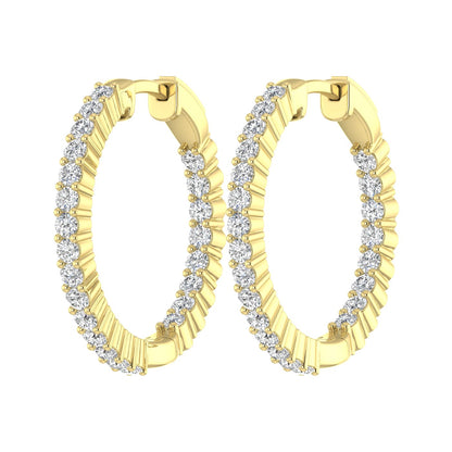 Chelsea Round Brilliant Diamond Hoop Earrings (TCW: 1)