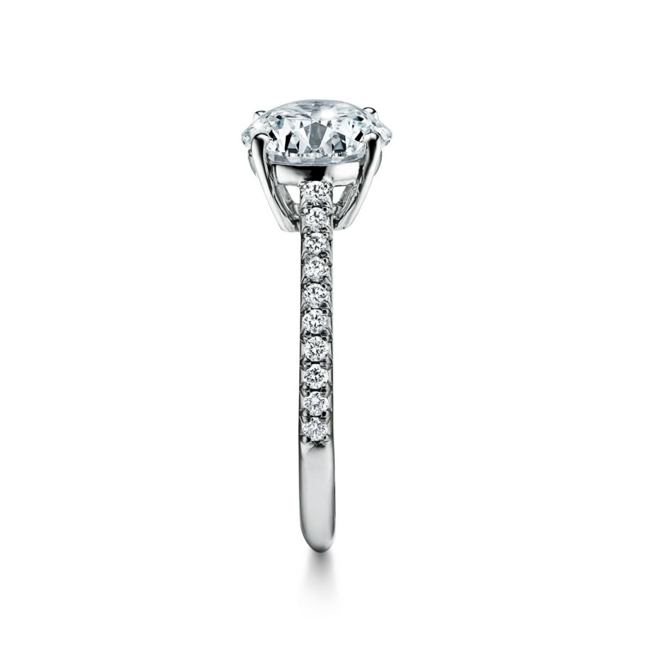 Vara Brilliant Round Engagement Ring in 18k White Gold (TCW: 1.6)