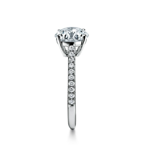 Vara Brilliant Round Engagement Ring in 18k White Gold (TCW: 1.6)