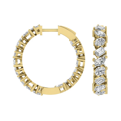 Multishape Diamond Hoop Earrings