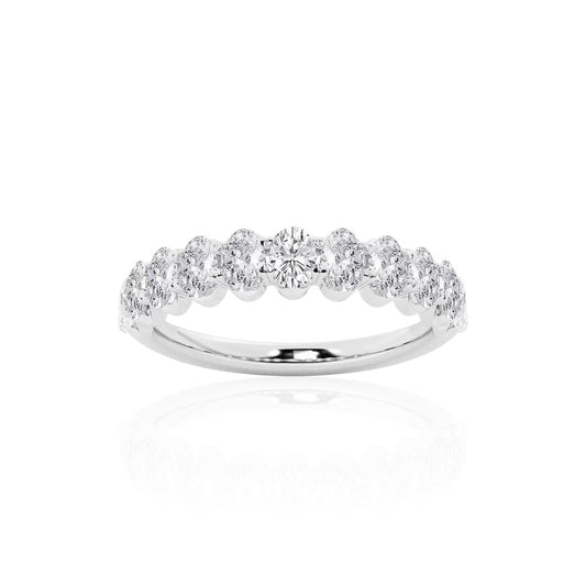 Oval Half Diamond Band