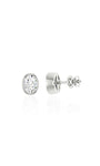 Oval Bezel Stud Earrings (TCW: 0.91)
