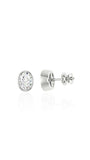 Oval Bezel Stud Earrings (TCW: 0.91)