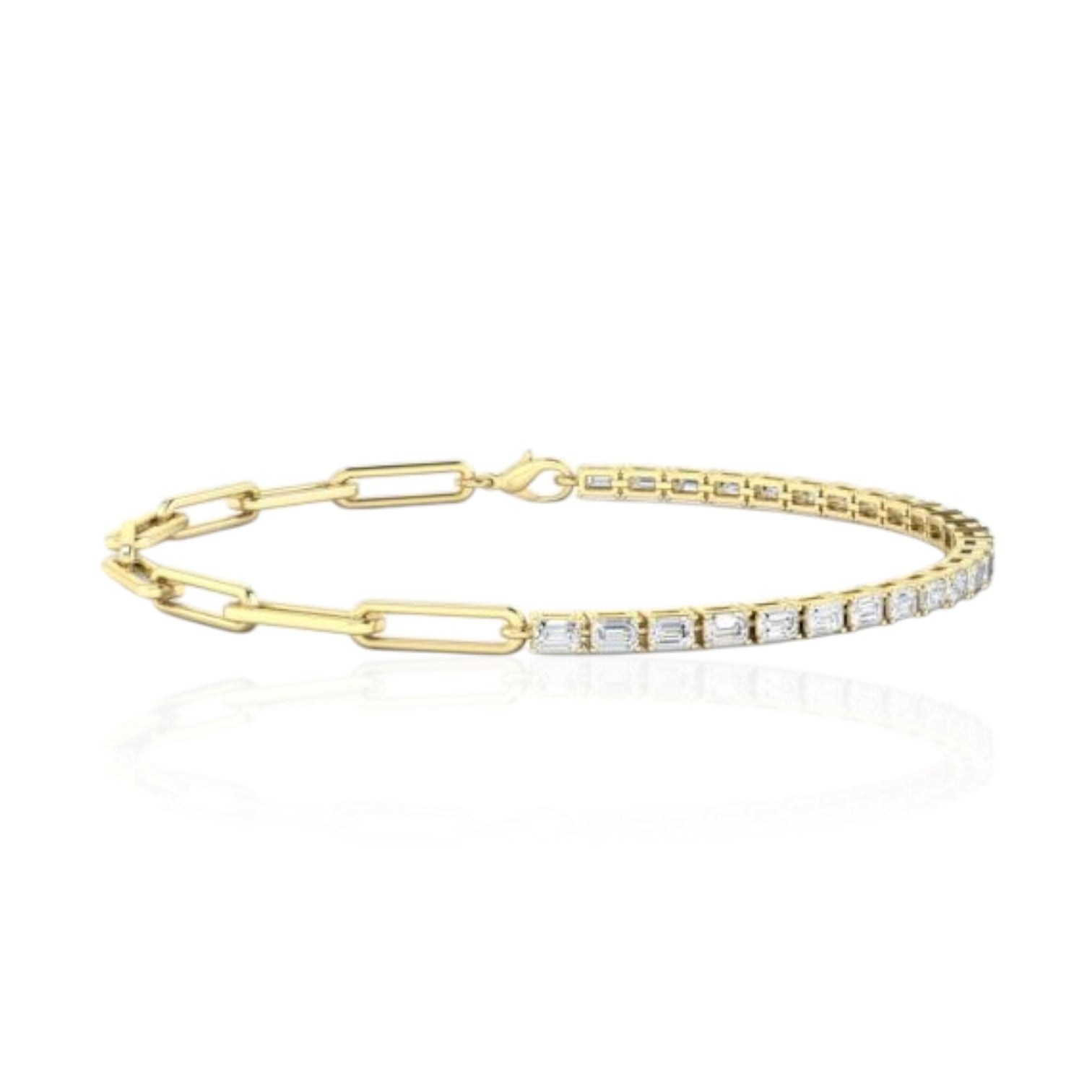 Calliope Paperclip Emerald Bracelet (TCW: 4)