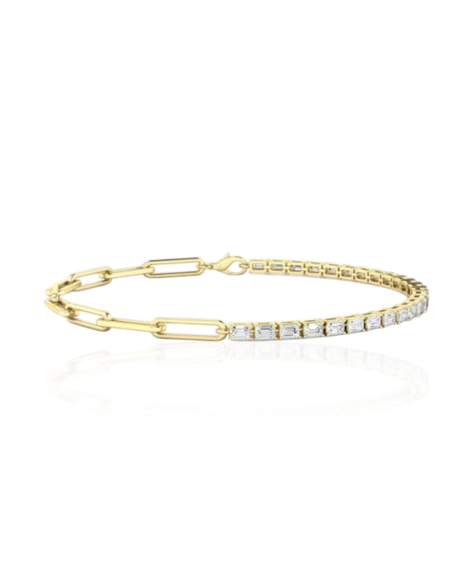 Calliope Paperclip Emerald Bracelet (TCW: 4)