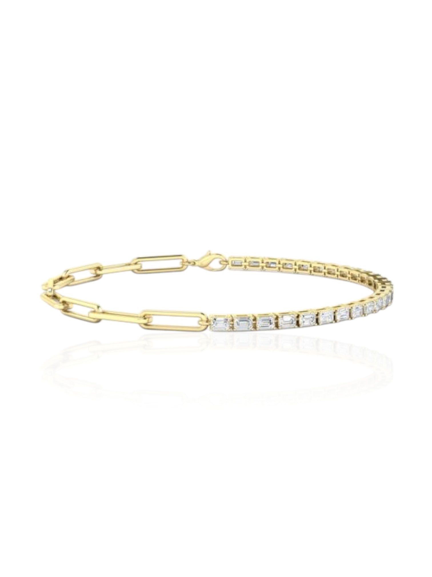 Calliope Paperclip Emerald Bracelet (TCW: 4)