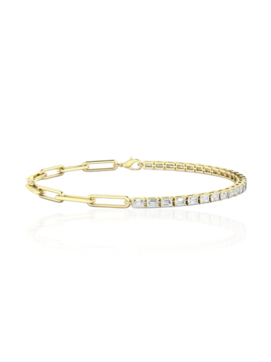 Calliope Paperclip Emerald Bracelet (TCW: 4)