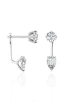 Round Brilliant & Pear Drop Earrings (TCW: 1.24)