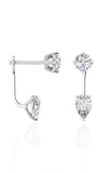 Round Brilliant & Pear Drop Earrings (TCW: 1.24)